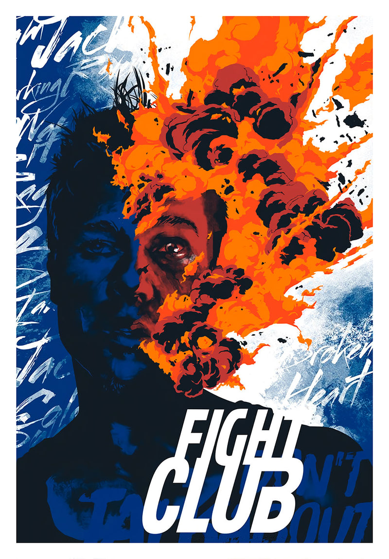 Fight Club movie metal poster design 07 on stainless steel by Chromaplate