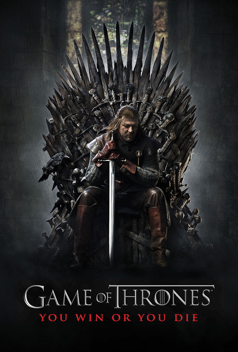 Eddard Stark Game Of Thrones movie metal poster on stainless steel by Chromaplate