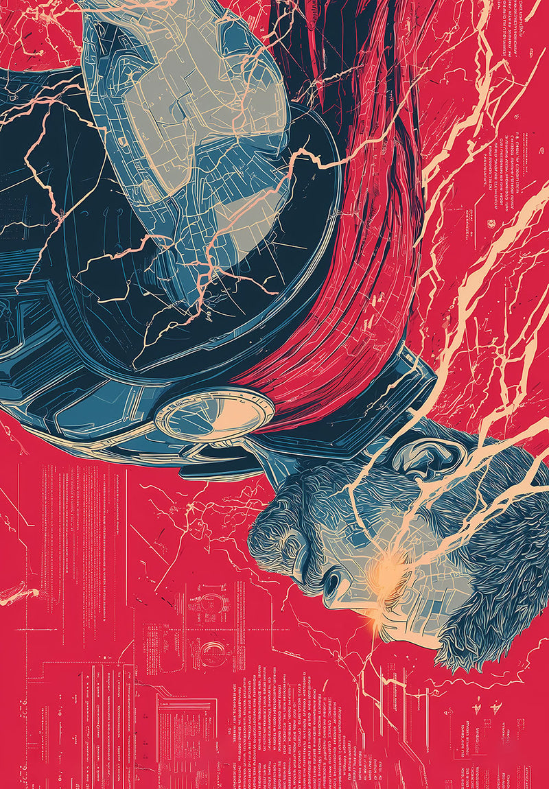 Thor Marvel comic metal poster on stainless steel by Chromaplate