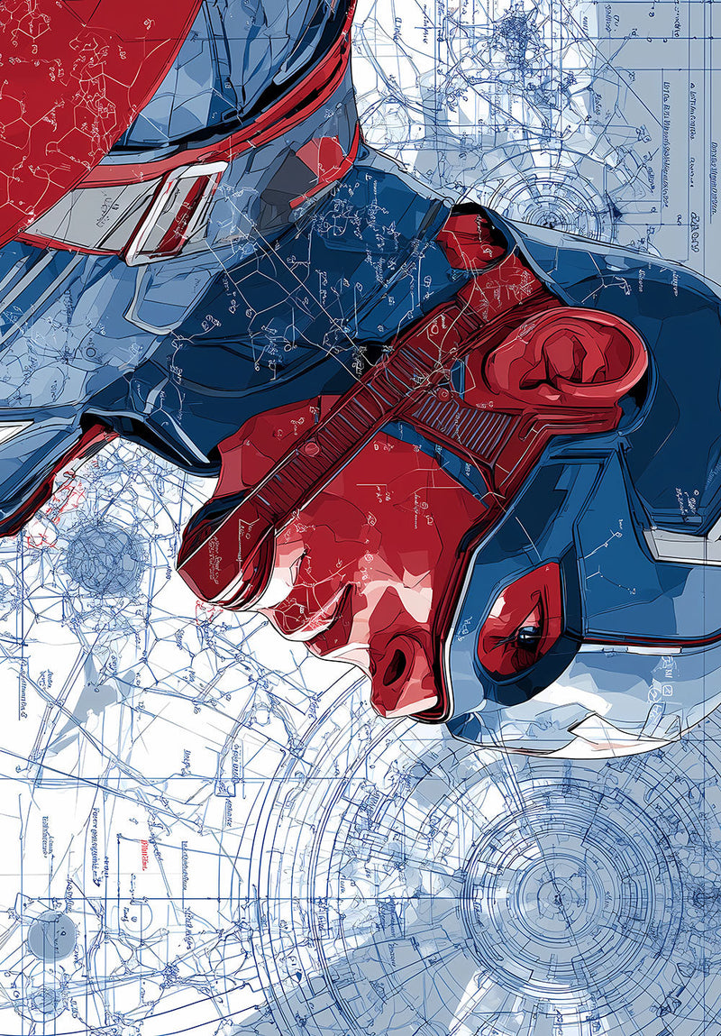Captain America Marvel comic metal poster on stainless steel by Chromaplate