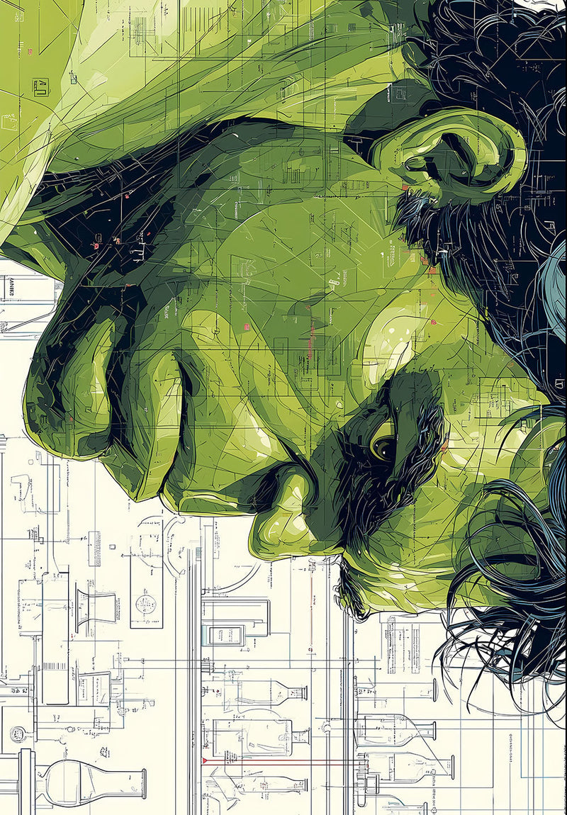 Hulk Marvel comic metal poster on stainless steel by Chromaplate