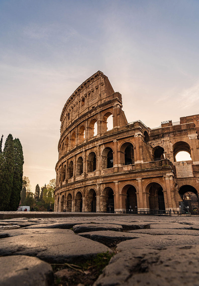 Colosseum Rome wall metal poster on stainless steel by Chromaplate