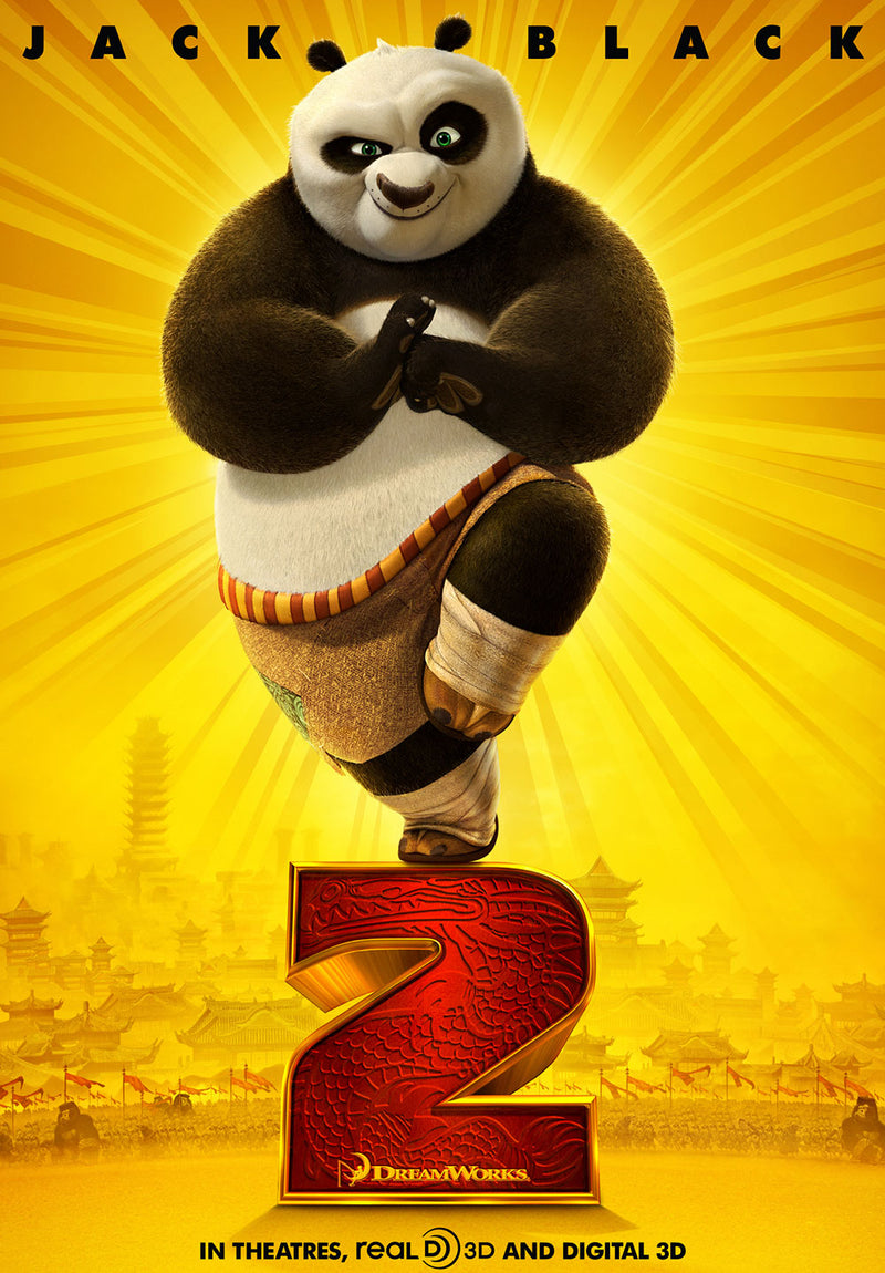 Kung Fu Panda 2 movie metal poster on stainless steel by Chromaplate