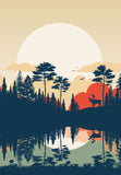 Lake Illustration Poster