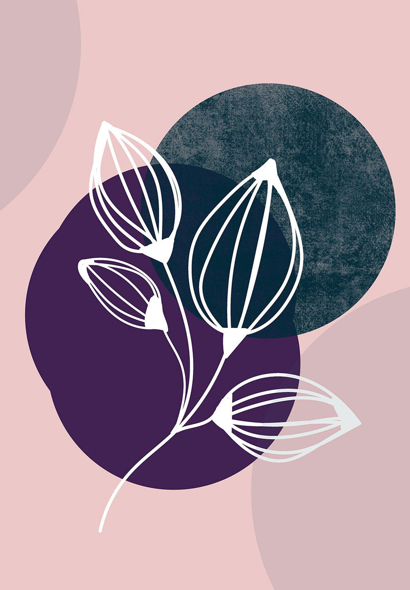Modern Purple Blooming nature metal poster on stainless steel by Chromaplate