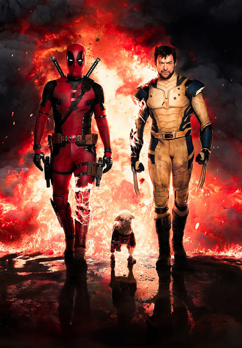 Deadpool & Wolverine comic metal poster design 05 on stainless steel by Chromaplate