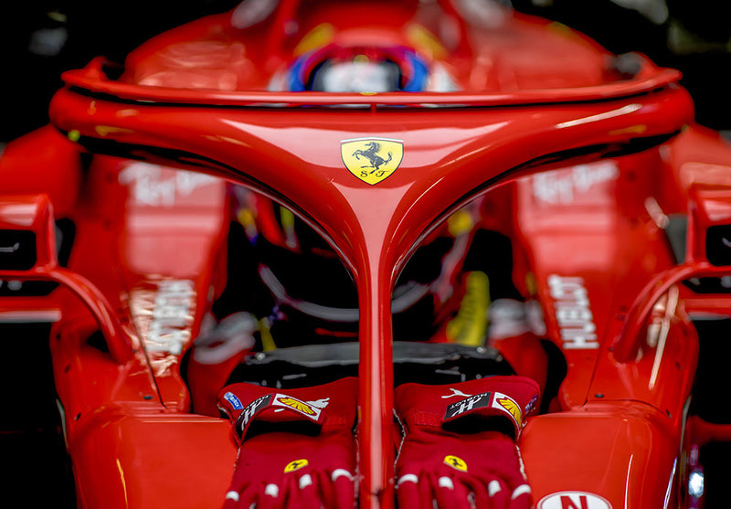 Ferrari SF71H F1 car metal poster on stainless steel by Chromaplate