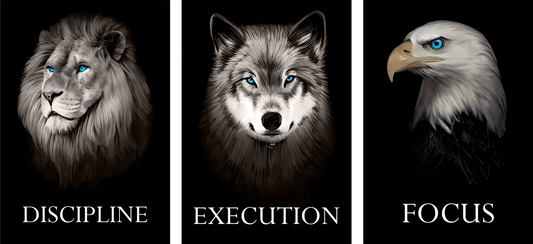 Primal Discipline Collection motivational metal poster on stainless steel by Chromaplate