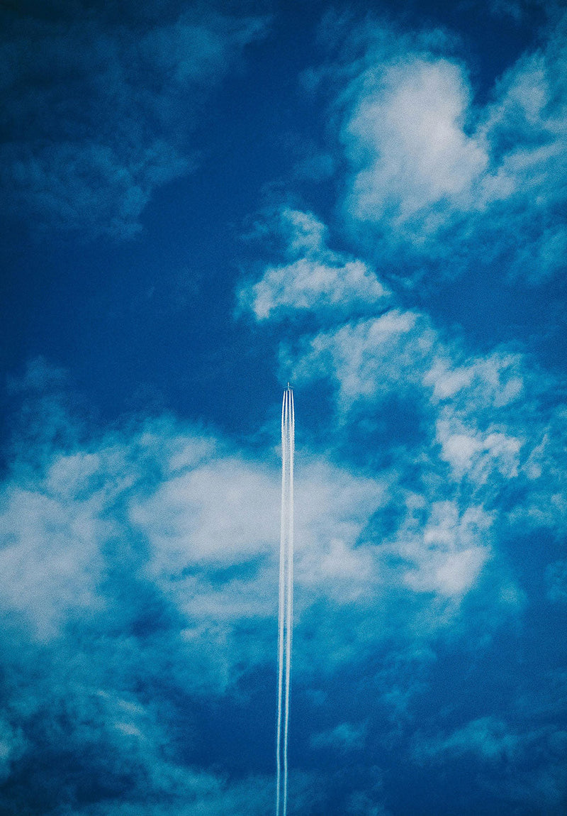 Airplane in Sky aviation metal poster design 02 on stainless steel by Chromaplate