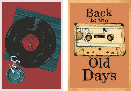 Retro Vibes Collection wall metal poster on stainless steel by Chromaplate