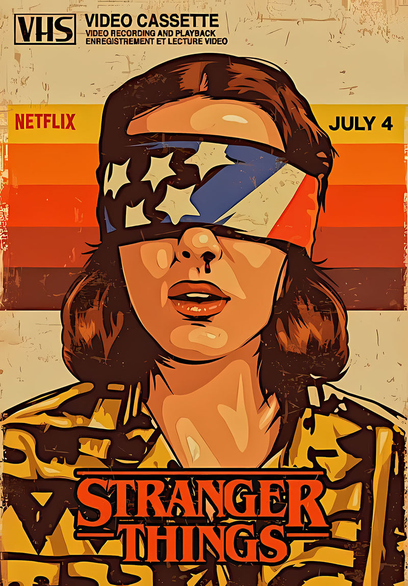 Stranger Things movie metal poster design 01 on stainless steel by Chromaplate
