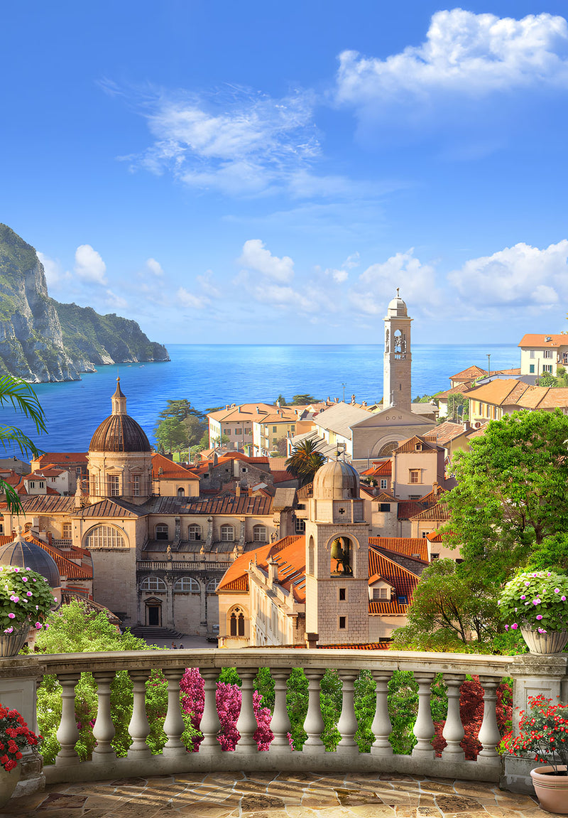 City in Croatia nature metal poster on stainless steel by Chromaplate