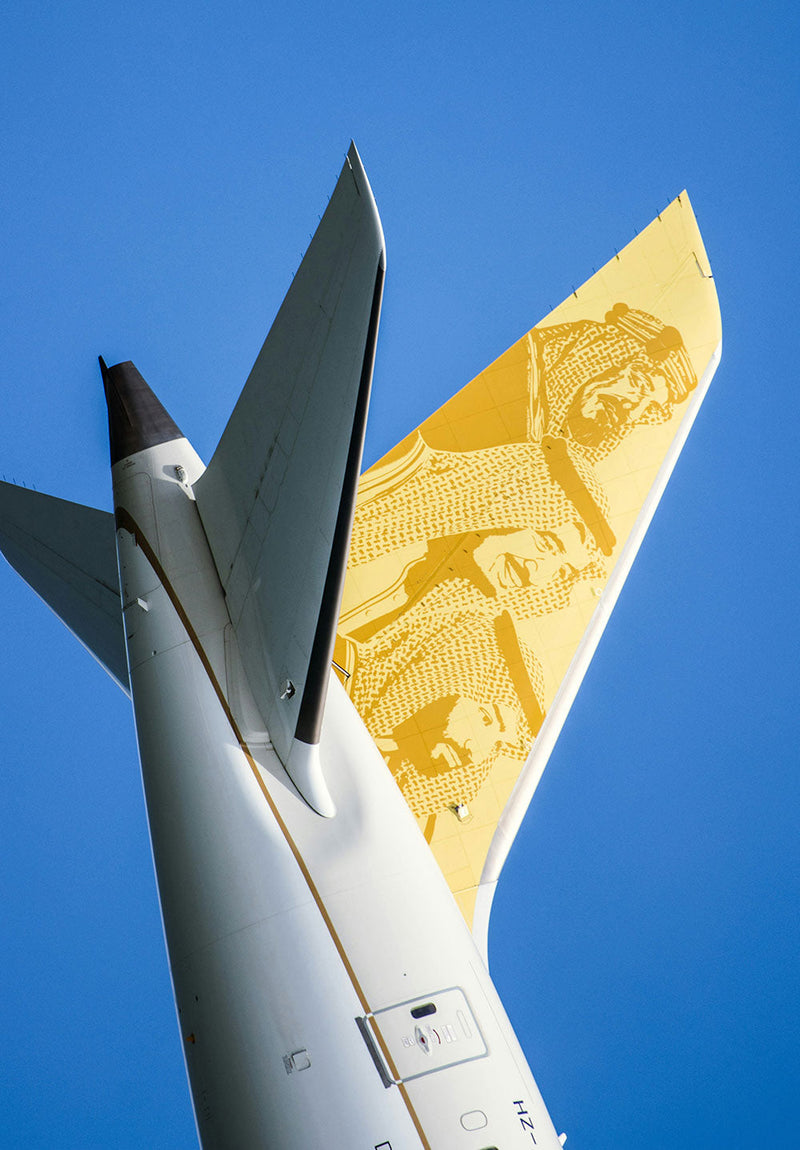 Saudi Aviation Wall Art aviation metal poster on stainless steel by Chromaplate