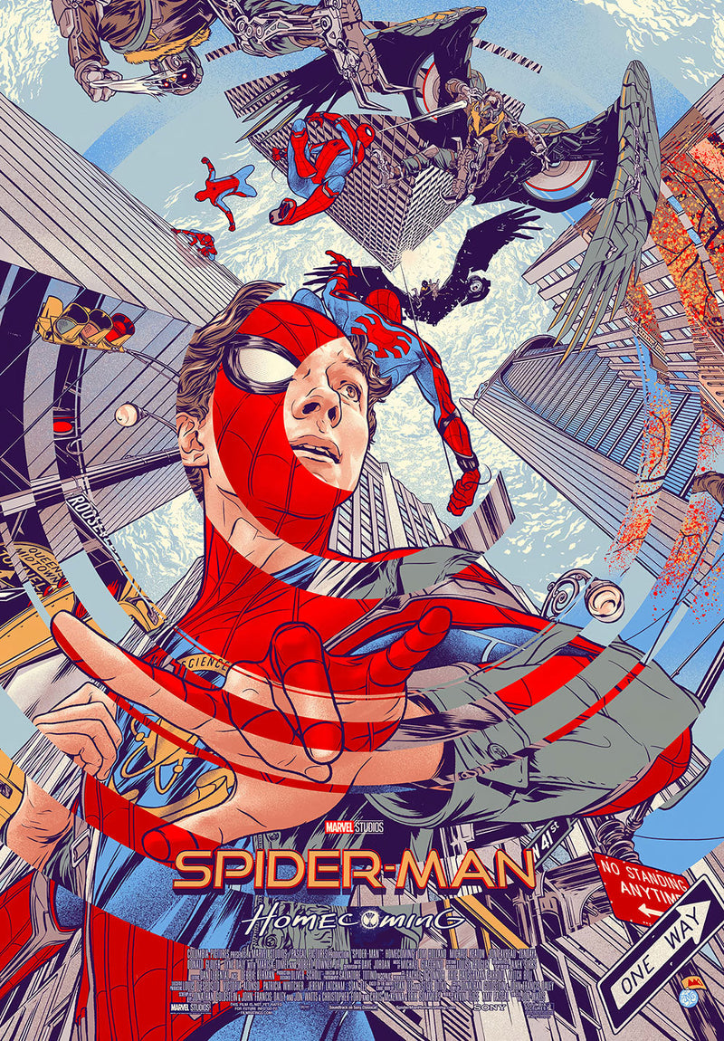 Spider-Man Home Coming comic metal poster design 02 on stainless steel by Chromaplate