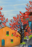 Spring House Illustration Poster