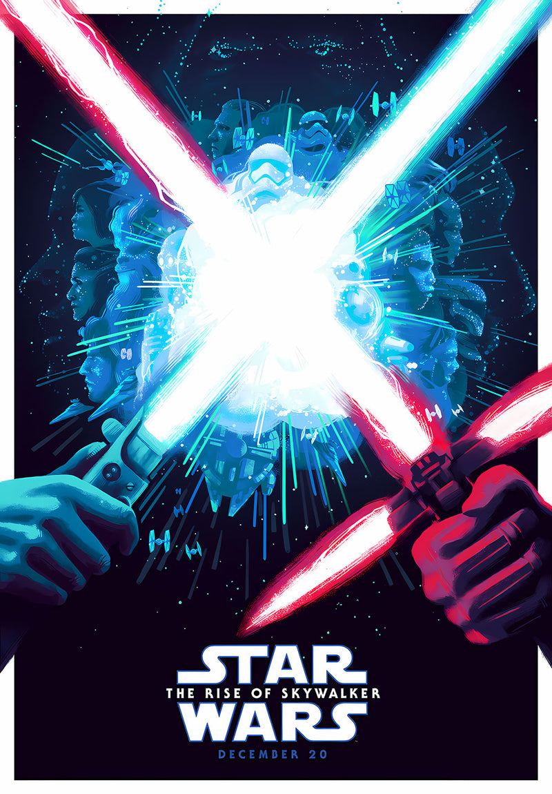 Star Wars The Rise Of Skywalker movie metal poster on stainless steel by Chromaplate
