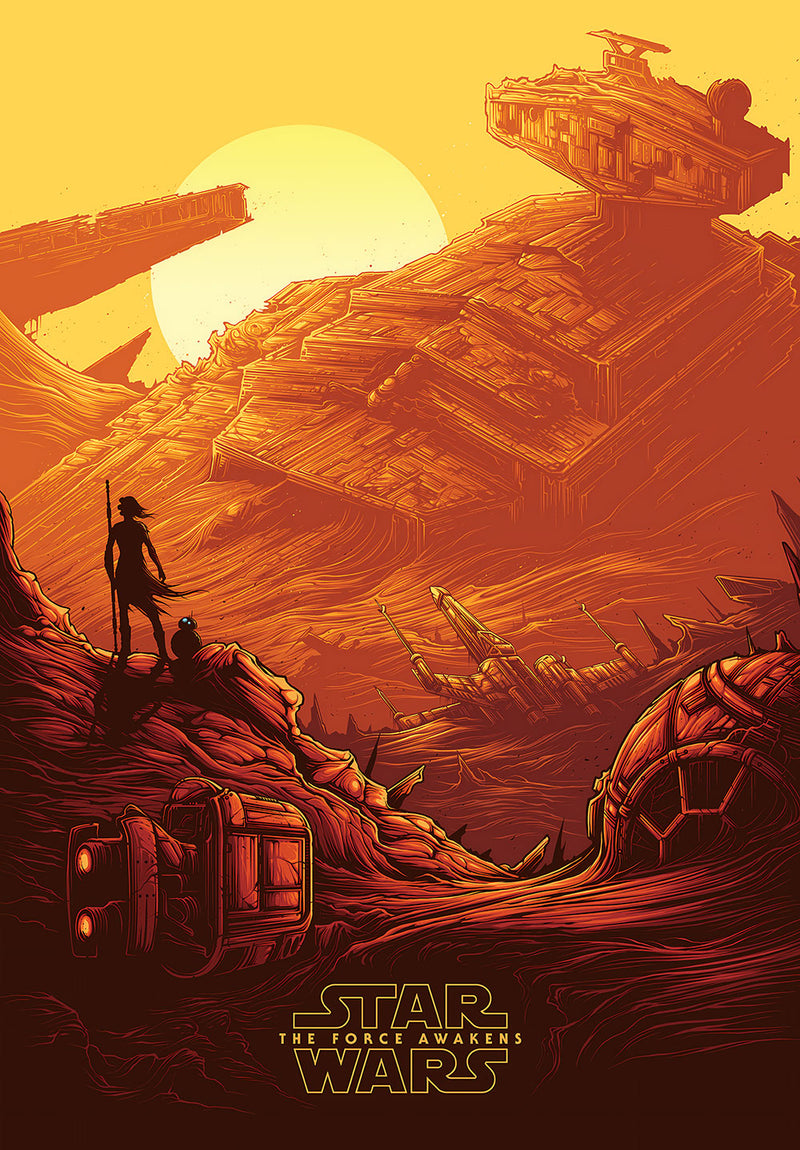 Star Wars The Force Awakens 1 of 4 movie metal poster on stainless steel by Chromaplate