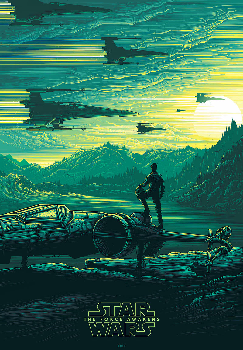 Star Wars The Force Awakens 2 of 4 movie metal poster on stainless steel by Chromaplate