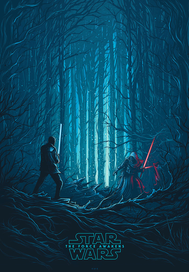 Star Wars The Force Awakens 4 of 4 movie metal poster on stainless steel by Chromaplate