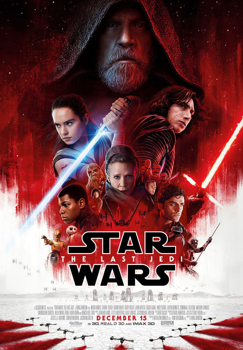 Star Wars The Last Jedi movie metal poster on stainless steel by Chromaplate