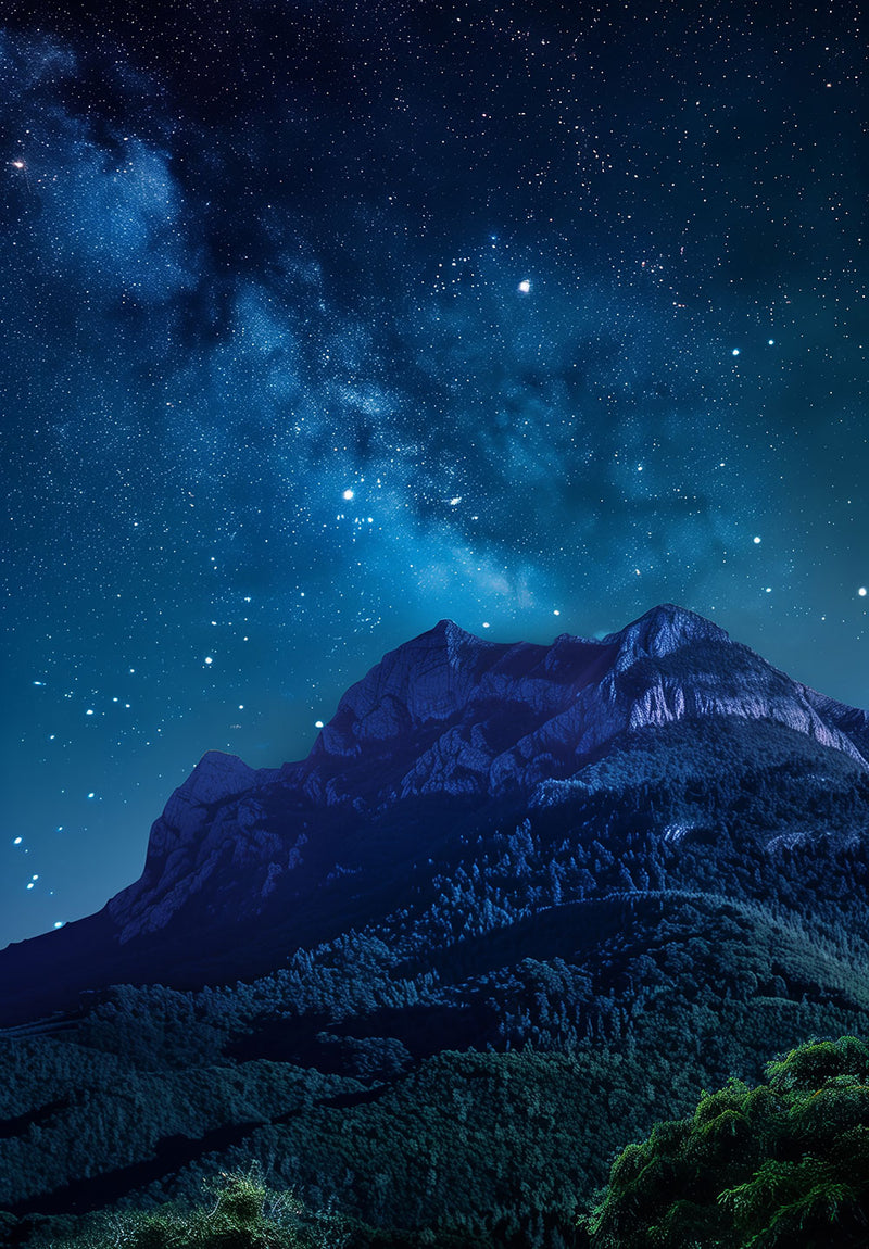 Night Sky Blue nature metal poster design 01 on stainless steel by Chromaplate