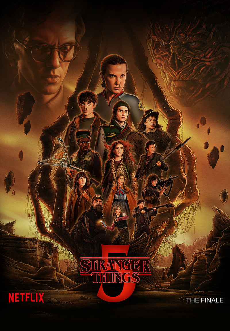Stranger Things Season 5 movie metal poster on stainless steel by Chromaplate
