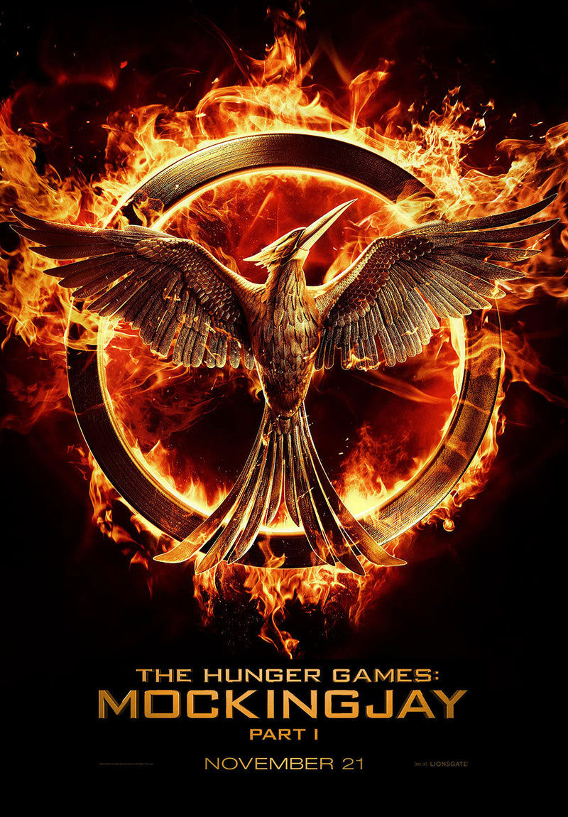 The Hunger Games Mockingjay movie metal poster on stainless steel by Chromaplate