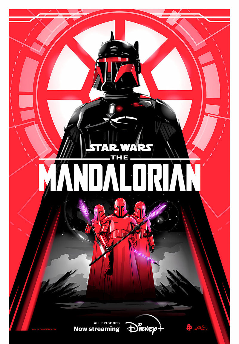Star Wars The Mandalorian movie metal poster design 01 on stainless steel by Chromaplate