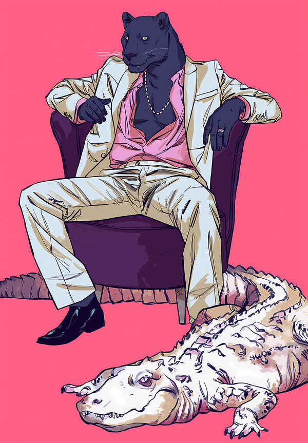 Cool Panther & Alligator Poster