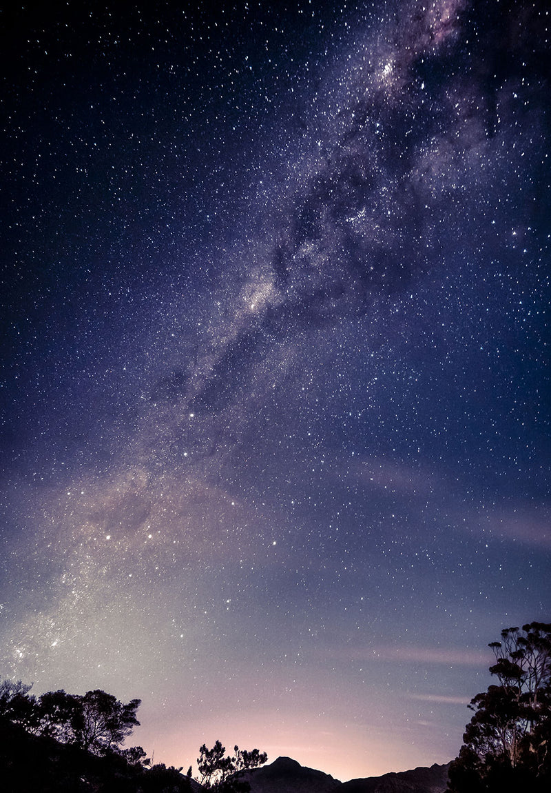 Night Sky Purple nature metal poster design 01 on stainless steel by Chromaplate
