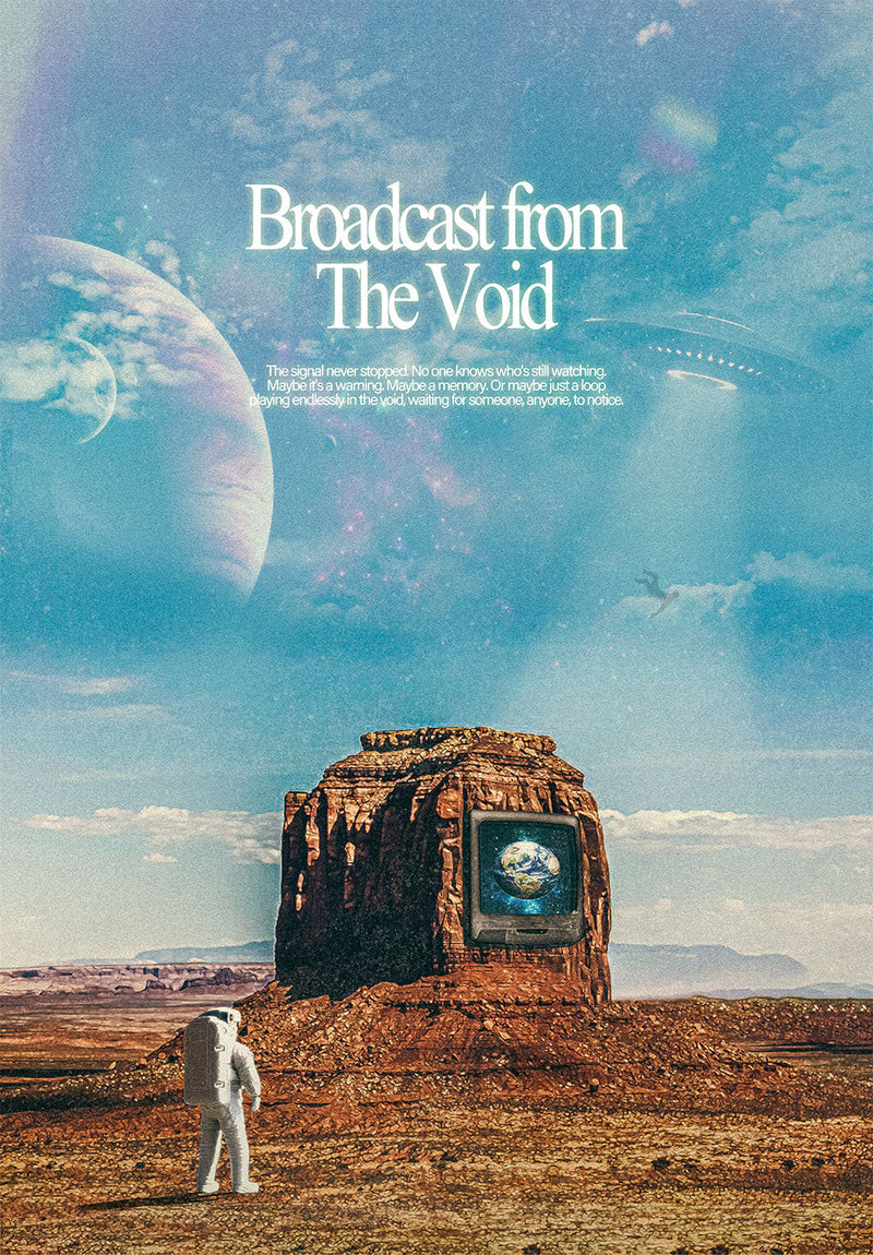 Broadcast from The Void wall metal poster on stainless steel by Chromaplate