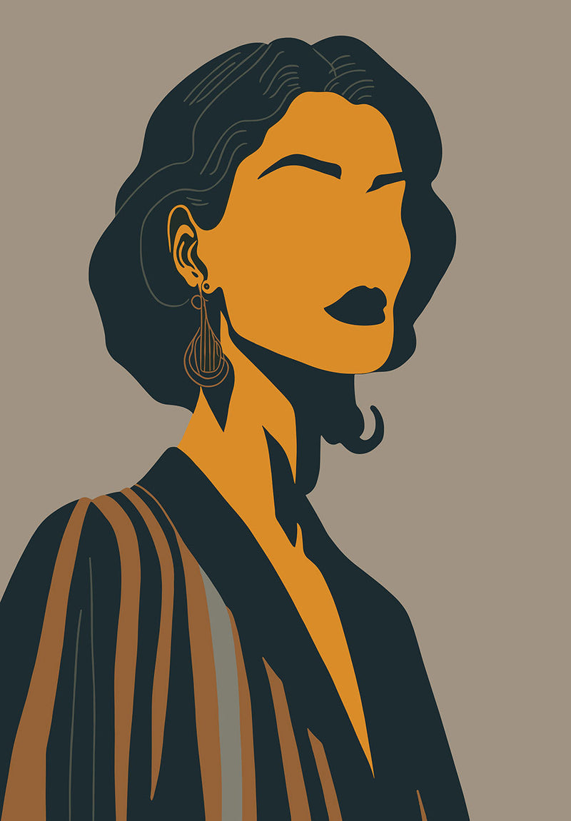 Women Illustration Wall Art wall metal poster on stainless steel by Chromaplate