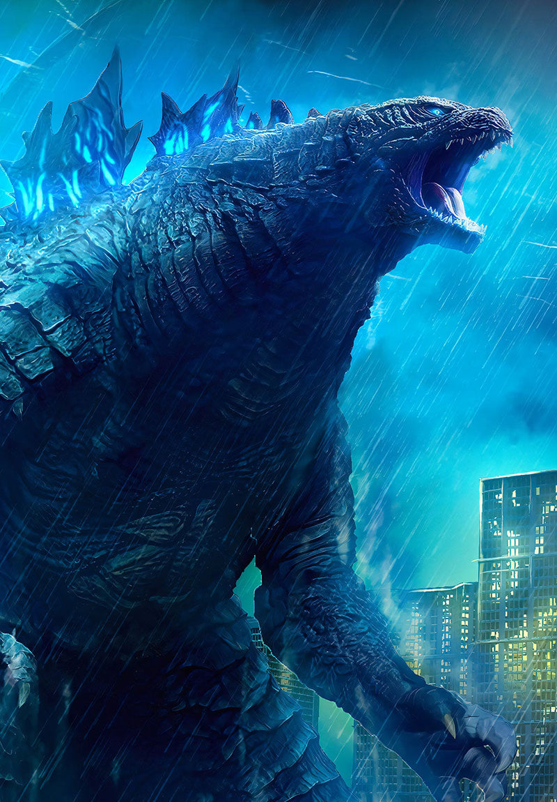 Godzilla Movie Wall Art movie metal poster design 04 on stainless steel by Chromaplate