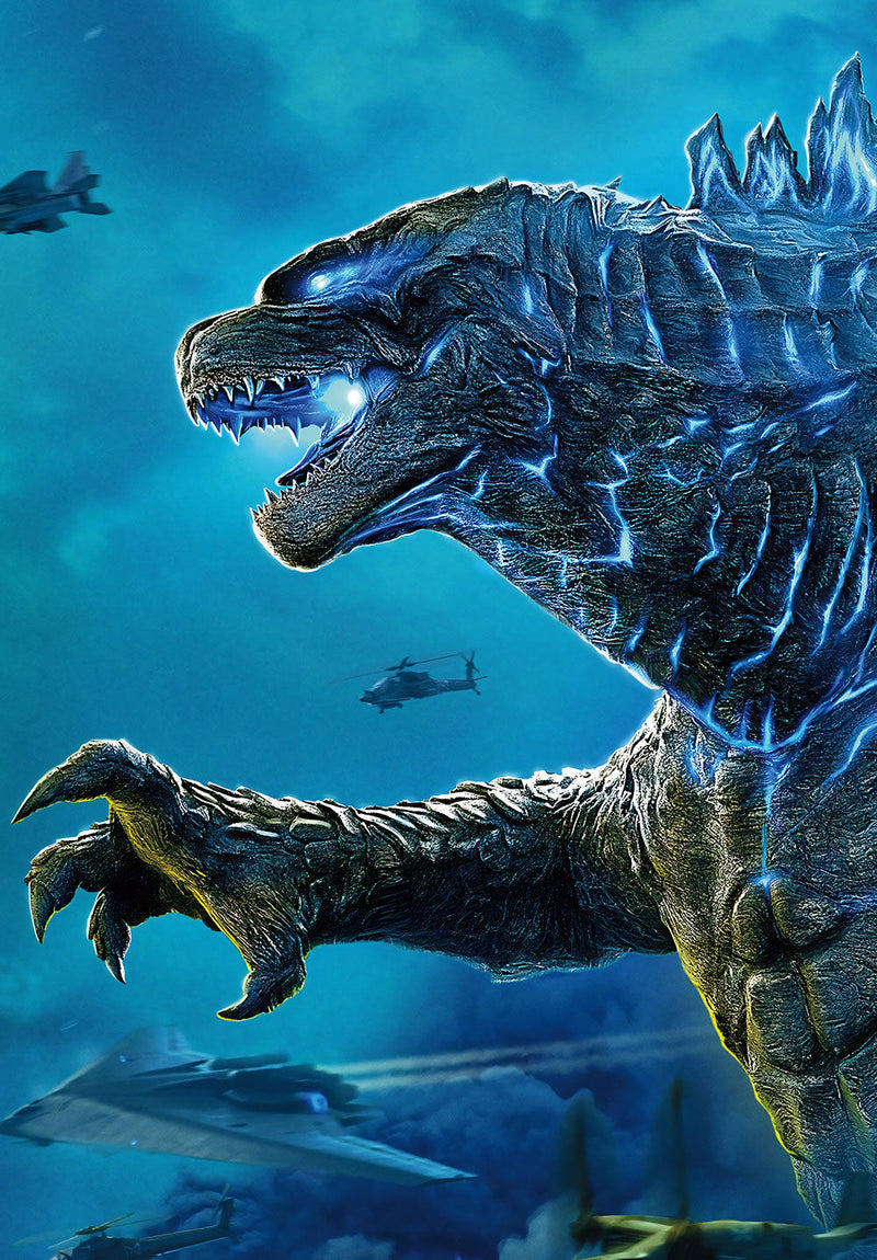 Godzilla Movie Wall Art movie metal poster design 06 on stainless steel by Chromaplate
