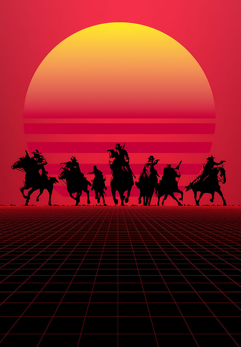 Red Dead Redemption 2 gaming metal poster design 02 on stainless steel by Chromaplate