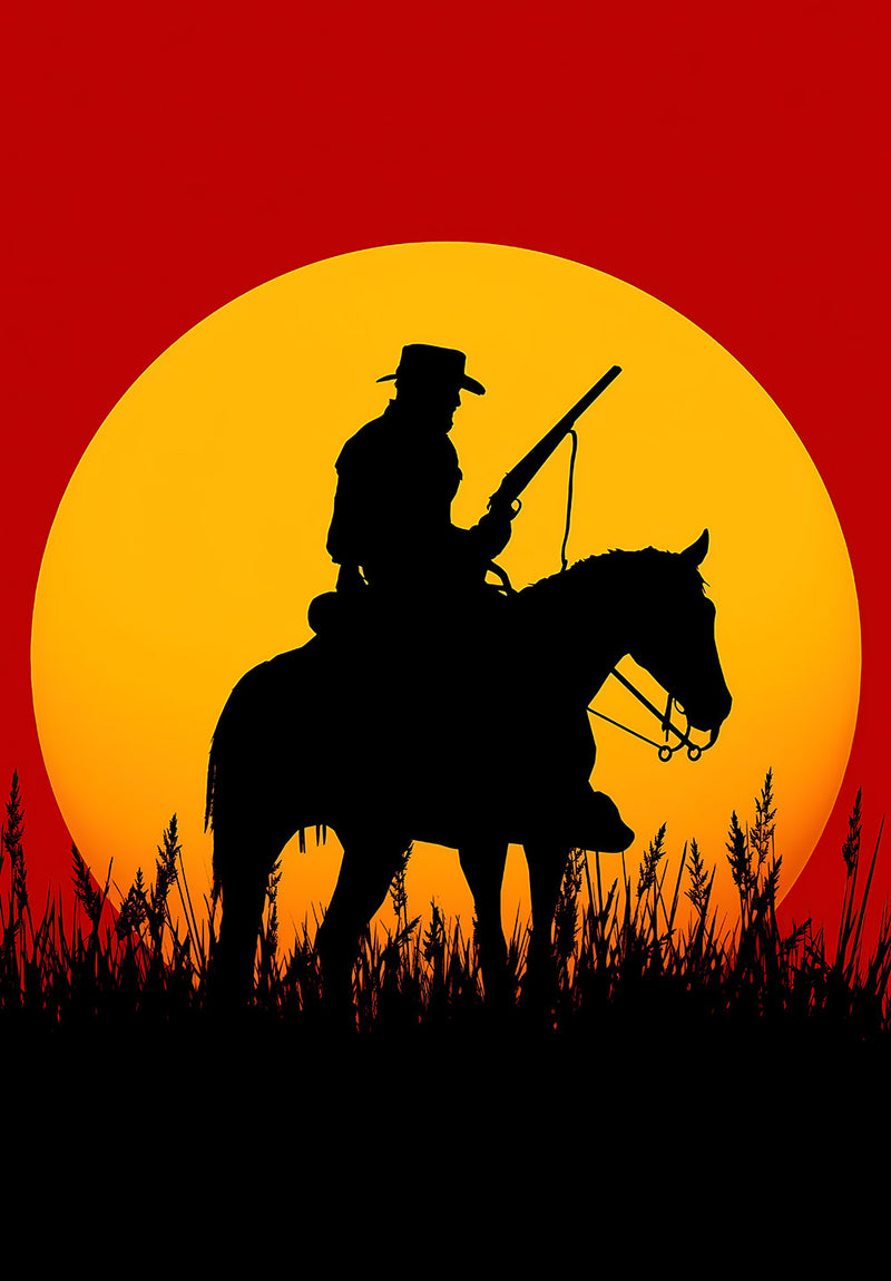 Red Dead Redemption gaming metal poster design 03 on stainless steel by Chromaplate